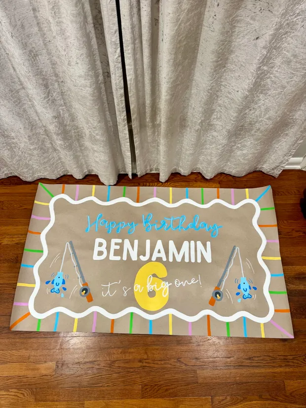 Birthday hand-painted banner example