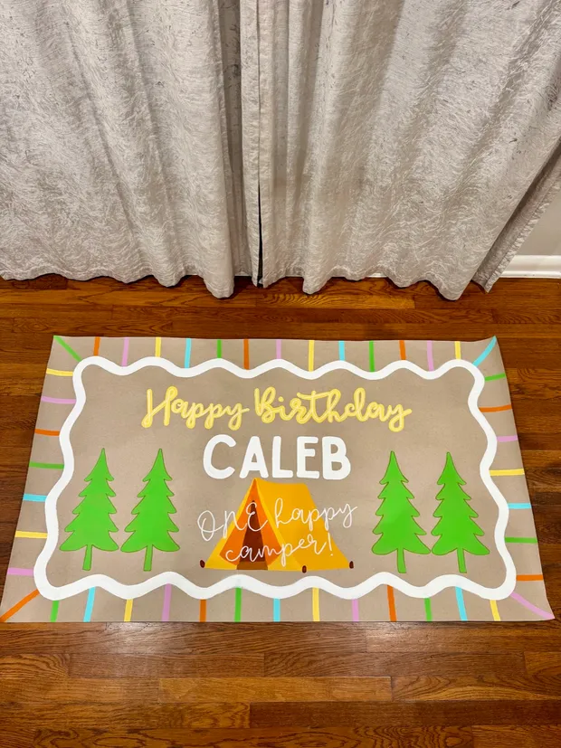 Birthday hand-painted banner example