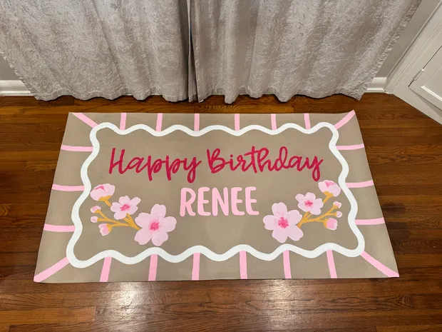 Birthday hand-painted banner example